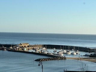 Lyme Regis harbour landscape Dorset England 