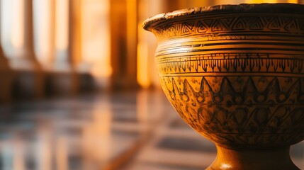 Ancient Roman vase with gold patterns, a timeless artifact celebrating cultural heritage on International Museum Day