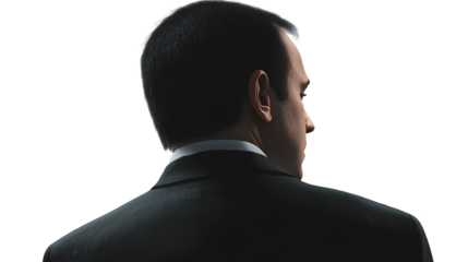 Professional in Formal Attire Side Profile View for Business and Corporate Themes