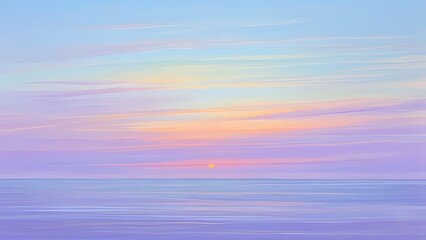 Serene Pastel Horizon - Dreamy Sky and Sea Scene