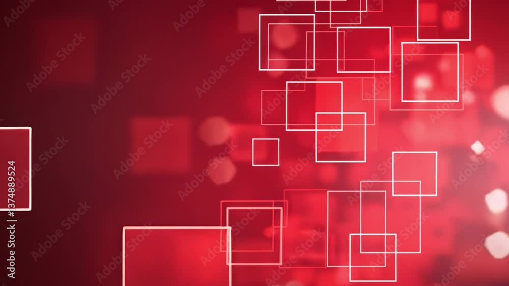Poster vibrant red background with overlapping geometric shapes modern design of dynamic squares and rectan