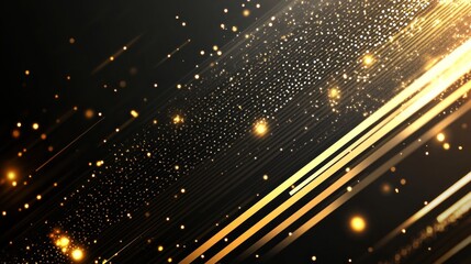 Golden Abstract Background: Elegant Sparkle and Lines