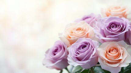 Elegant Lavender and Peach Roses Bouquet for Weddings and Special Occasions