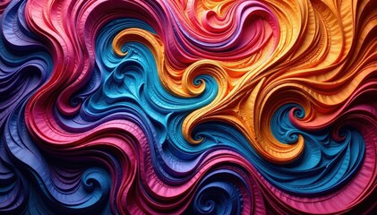 Intricate textile with flowing, repeating design , pattern, motif