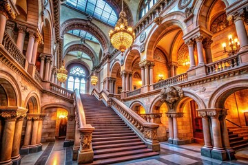 Fototapeta premium New York State Capitol Great Western Staircase - Albany