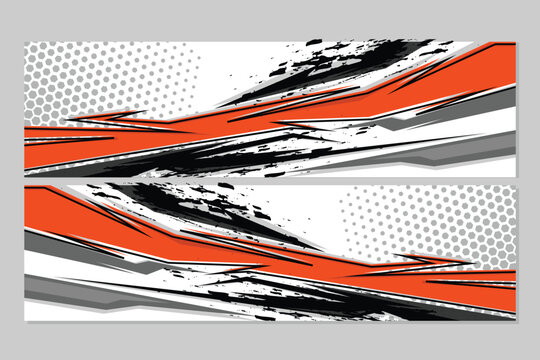 Racing Car branding with racing wrap decal or livery design template Vector Premium EPS 10