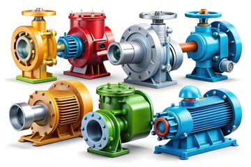 Water Pump Symbols - Industrial Equipment Icons