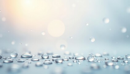 Fototapeta premium Gentle rain, individual drops falling on white background , background, water, texture