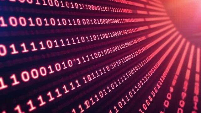 Vibrant Digital Binary Code An Abstract Pattern of Modern Technology and Data, Showcasing Dynamic Numbers in Colorful Display of Innovation
