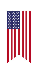 The flag of the United States. Flag icon. Standard color. Long bar icon. A vertical flag. A rectangular flag. Digital Vector illustration.