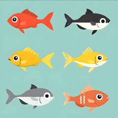 Small fish flat style