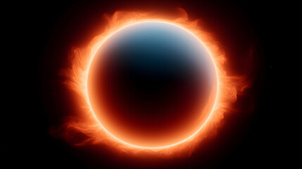 Fiery Ring Of Energy In Dark Space