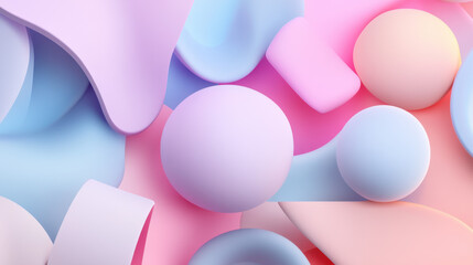 Abstract pastel shapes in a colorful arrangement for design purposes