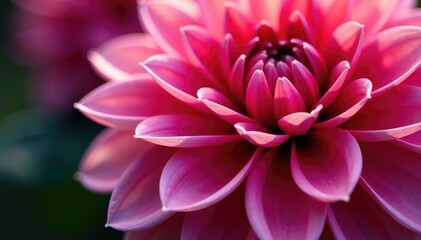 Close-up dahlia petals, layered, intricate detail, rich color, garden, botanical, textile