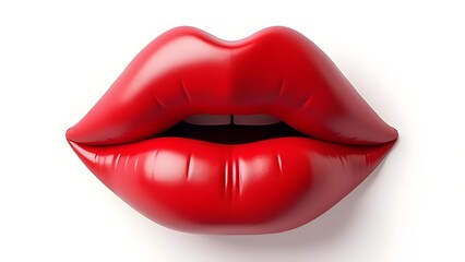 3D Red Lips Emoji, bold and stylish design, perfect for fashion, beauty, and communication