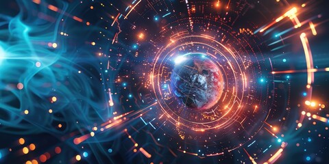 Obraz premium A colorful image of a planet in a spiral
