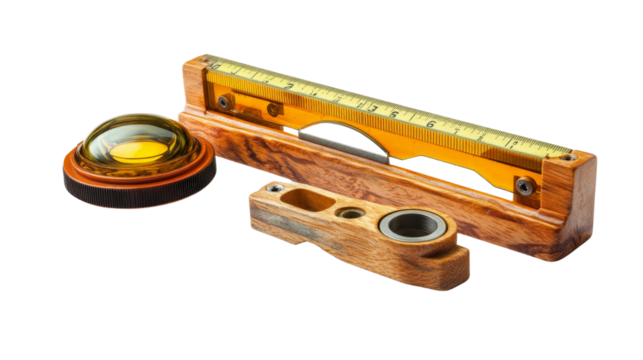 Carpenter level set, spirit level, laser level, and bubble level,Transparent background, PNG file background,