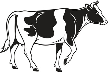 Striking monochrome equine and bovine alongside a vector graphic