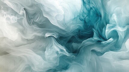 Obraz premium Swirling blue-green and grey smoke