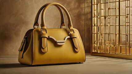 brown leather bag. GENERATIVE AI