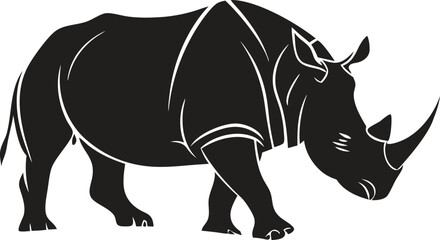 Fototapeta premium Cute cartoon rhino and hippo vector art
