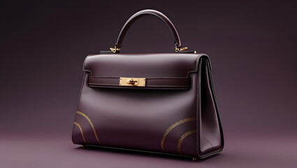 black leather bag isolated. GENERATIVE AI