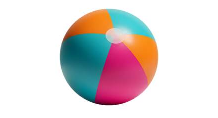 Colorful Beach Ball Close-up Isolated for Summer Fun and Recreation