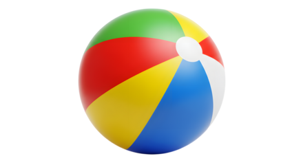 Colorful Beach Ball Isolated on White Background for Summer Fun