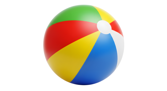 Colorful Beach Ball Isolated on White Background for Summer Fun