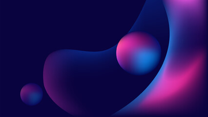 Modern minimalist blue pink fluid gradient on blue dark gradient background. Social ads banner or Landing page.