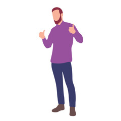 Happy man giving thumbs up