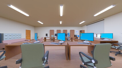 オフィス空間　3DCGレンダリング