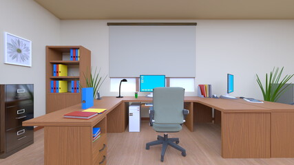 オフィス空間　3DCGレンダリング
