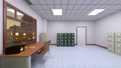 オフィス空間　3DCGレンダリング
