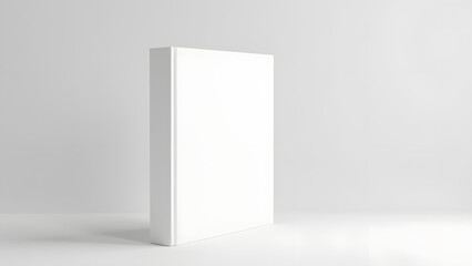 Ring-less white binder on rubber, reducing office essential to minimalist plane.