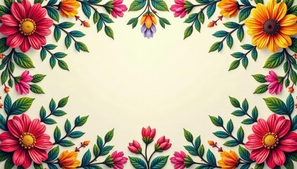 Obraz premium Intricate floral textile design, repeating motif , organic, illustration, elegant