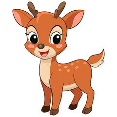 Cute cartoon deer illustration baby animal fawn character design woodland creature nature wildlife art