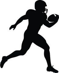 Obraz premium Black silhouette of a running athlete in sprint action