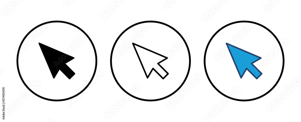 Poster click icon vector. pointer arrow icon. cursor icon vector