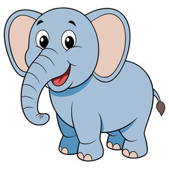 Cartoon elephant clip art cute animal illustration baby elephant drawing safari animal vector graphics art