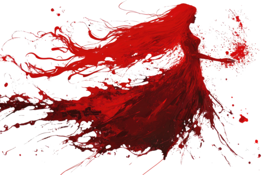 Red Splash Stain on transparent background