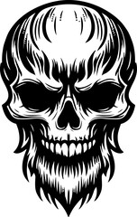 sketch vector illustration silhouette design icon logo symbol monochrome black white skull head ethnic traditional  