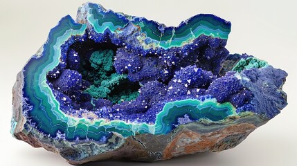 "Azurite and Malachite: A Dazzling Duo of Nature's Green and Blue Treasures. Azurite and malachite, two remarkable minerals, form a visually stunning pair. Azurite's deep blue hue, reminiscent of the 