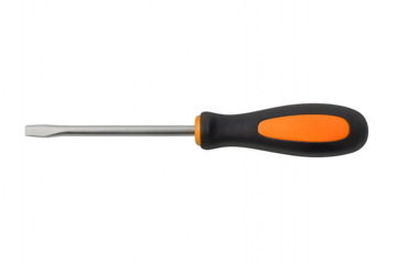 Flathead screwdriver on transparent background
