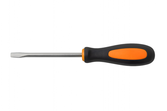 Flathead screwdriver on transparent background