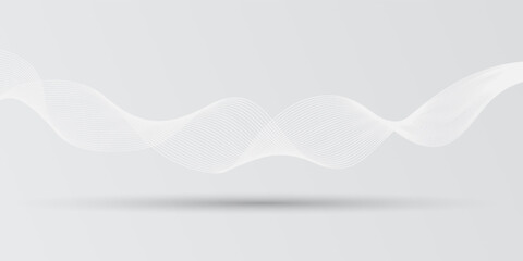 White geometric abstract background overlap layer on bright space with lines effect decoration. Modern graphic design element circles