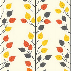 Obraz premium Autumn leaves seamless pattern.