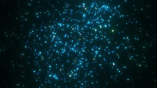 Glowing particles dynamically align to form a futuristic map of Norway. The animation features rotating perspectives and cosmic lighting, creating a mesmerizing sci-fi atmosphere.