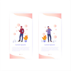 Mobile App Interface with Two Men