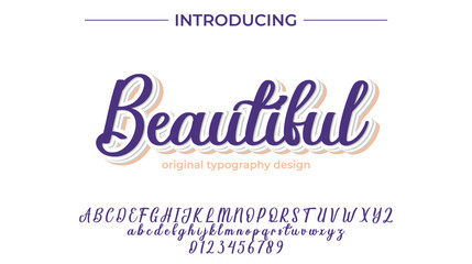 Beautiful Font Stylish brush painted an uppercase vector letters, alphabet, typeface